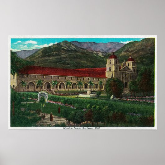 Mission Santa Barbara Poster (Voorkant)