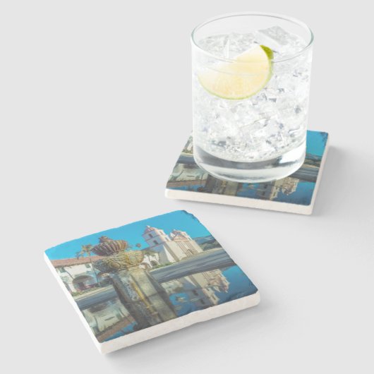 Mission Santa Barbara Stenen Onderzetter (Zijkant)