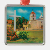 Mission Santa Barbara Uitzicht Metalen Ornament (Voorkant)