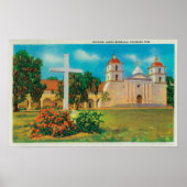 Mission Santa Barbara Uitzicht Poster (Voorkant)