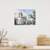 Mission Santa Barbara Waterverf Print (Keuken)