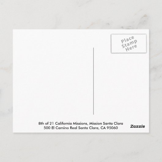 Mission Santa Clara Briefkaart (Achterkant)