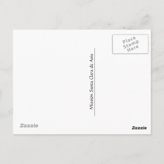 Mission Santa Clara de Asis Briefkaart (Achterkant)