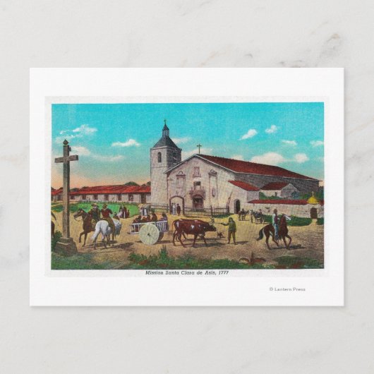 Mission Santa Clara de AsisSanta Clara, CA Briefkaart (Voorkant)