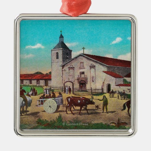 Mission Santa Clara de AsisSanta Clara, CA Metalen Ornament (Voorkant)