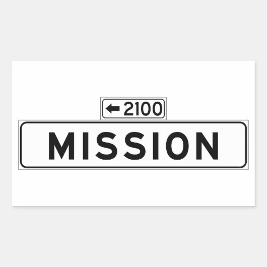 Mission St., San Francisco Straatbord Rechthoekige Sticker (Voorkant)
