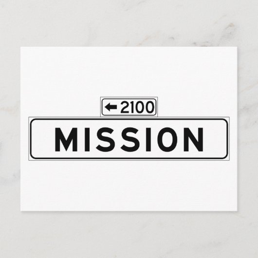Mission St., San Francisco Street Sign Briefkaart (Voorkant)