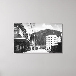 Mission Street in het centrum van Ketchikan Canvas Afdruk