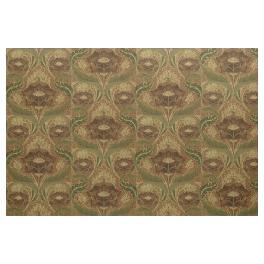 Mission Style Red Flower Blossom Pattern Stof (Fat Quarter)