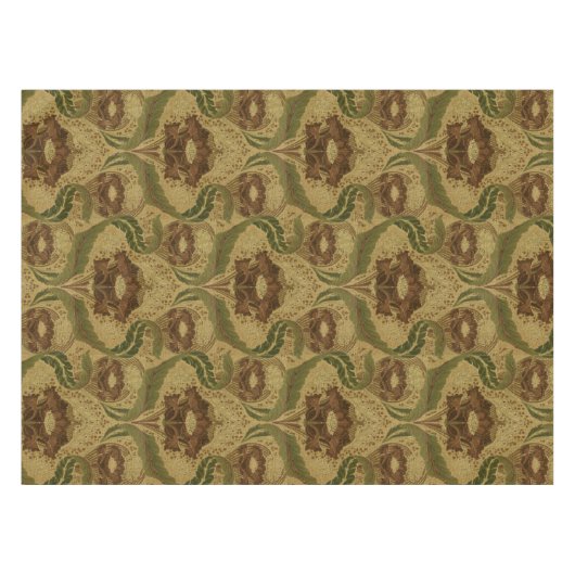 Mission Style Red Flower Blossom Pattern Tafelkleed (Voorkant (Horizontaal))