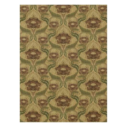 Mission Style Red Flower Blossom Pattern Tafelkleed (Voorkant)