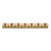 Mission Style Red Tulip Frieze Satijnen Lint (Voorkant)