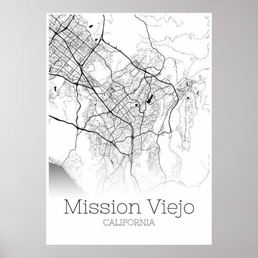 Mission Viejo Map - Californië - City Map Poster (Voorkant)