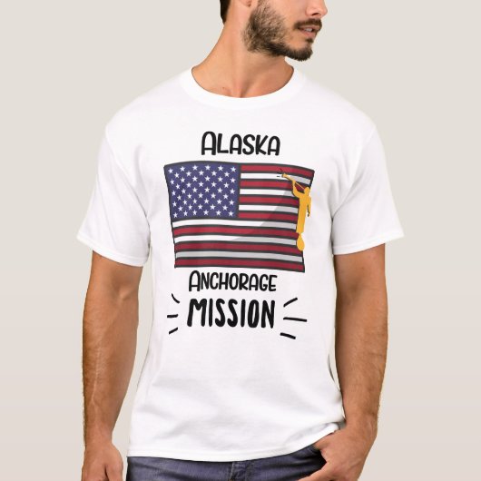 Missionaire Alaska Anchorage Mormon LDS T-shirt (Voorkant)