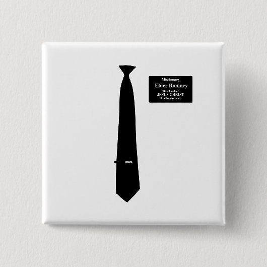 Missionary Romney Costume Vierkante Button 5,1 Cm (Voorkant)