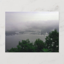 Missippi River Foggy Mormos briefkaart, pompoenen Briefkaart