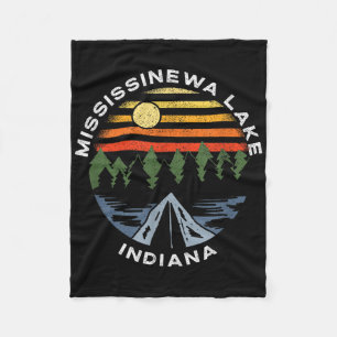 Mississinewa Lake Indiana Bos Camping Vakantie  Fleece Deken