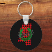 Mississip Buffalo Plaid Christmas Home Wreath Retr Sleutelhanger (Voorkant)