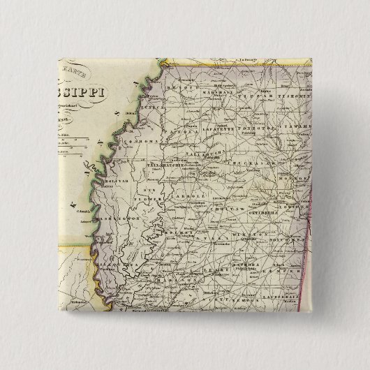 Mississippi 12 vierkante button 5,1 cm (Voorkant)