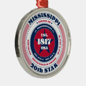 Mississippi 20ste staat kerstversiering metalen ornament (Rechts)