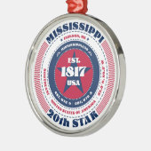 Mississippi 20ste staat kerstversiering metalen ornament (Links)