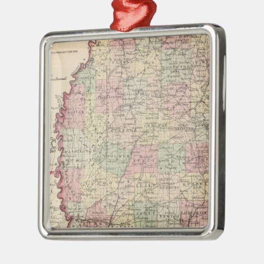 Mississippi 3 metalen ornament (Links)