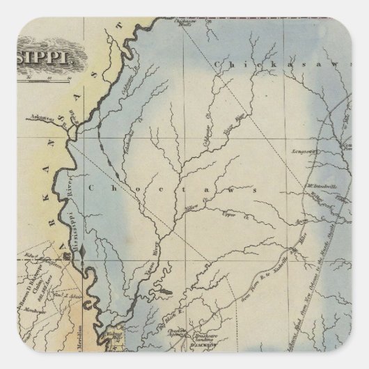 Mississippi 4 vierkante sticker (Voorkant)