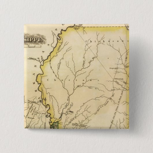 Mississippi 5 vierkante button 5,1 cm (Voorkant)