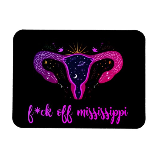 Mississippi Abortion Ban Celestial Uterus Protest Magneet (Horizontaal)