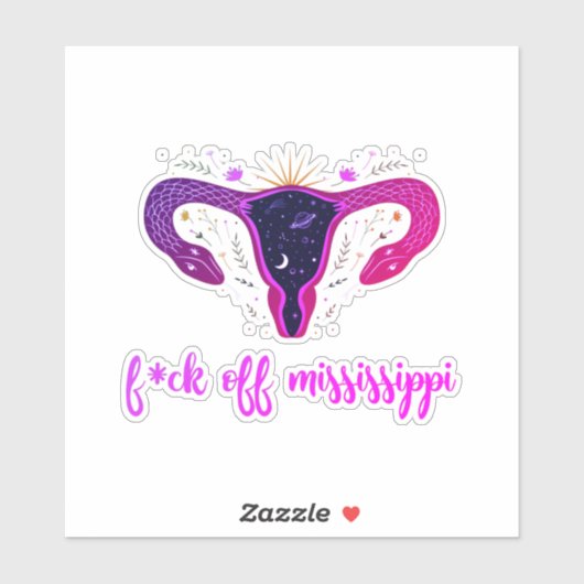 Mississippi Abortion Ban Celestial Uterus Protest Sticker (Vel)