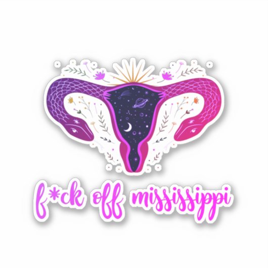 Mississippi Abortion Ban Celestial Uterus Protest Sticker (Voorkant)
