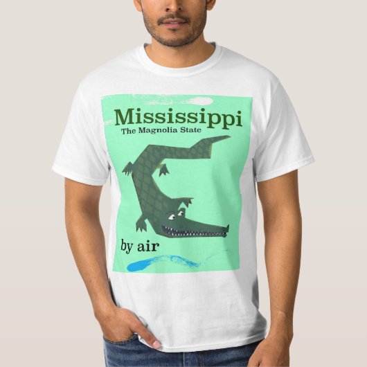 Mississippi Alligator vintage-poster T-shirt (Voorkant)