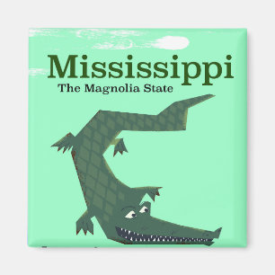 Mississippi Alligator vintage reisposter Magneet
