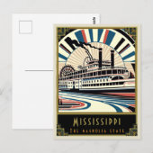 Mississippi | Art. Deco Briefkaart (Voorkant / Achterkant)
