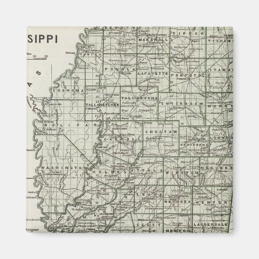 Mississippi Atlas Map Magneet (Voorkant)