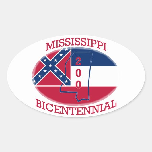 MISSISSIPPI BICENTENNIAL OVALE STICKER (Voorkant)