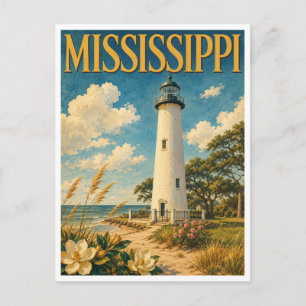 Mississippi Biloxi Lighthouse GeoSaga Briefkaart