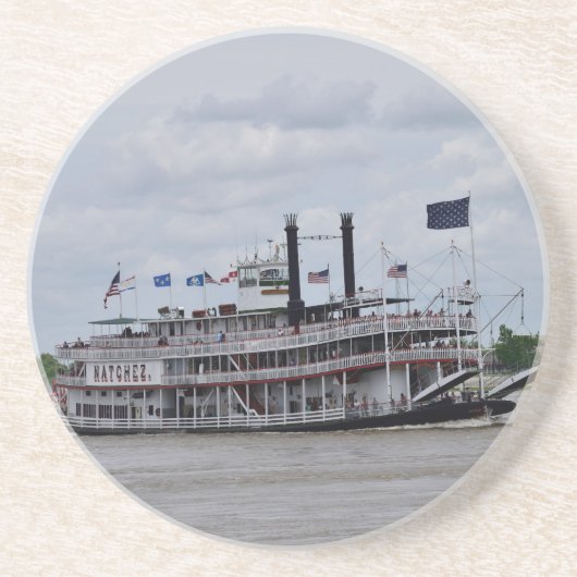 Mississippi Boat New Orleans Zandsteen Onderzetter (Voorkant)