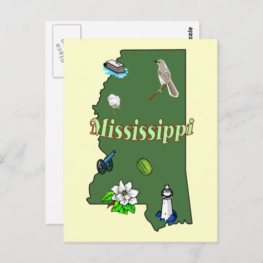 Mississippi Briefkaart (Voorkant / Achterkant)