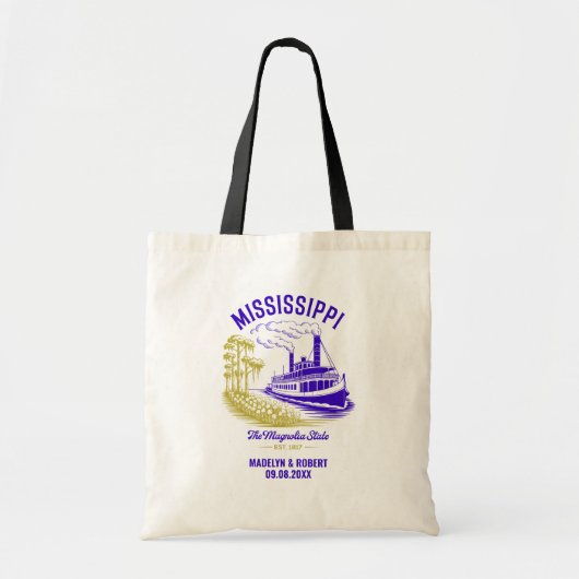 Mississippi bruiloft welkom tas, staat liefde tote bag (Voorkant)