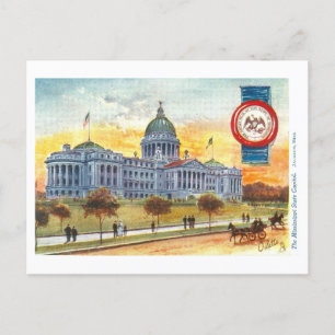 Mississippi Capitol met Seal Briefkaart