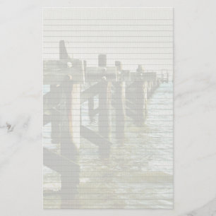 Mississippi Coast Pier Letter Paper optionele lijn Briefpapier