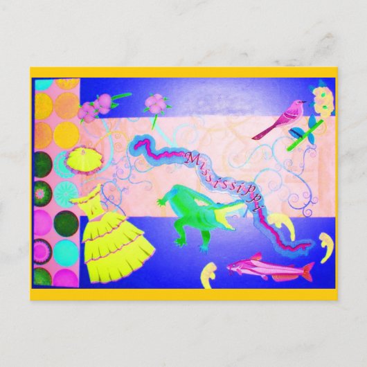 Mississippi Collage Briefkaart (Voorkant)