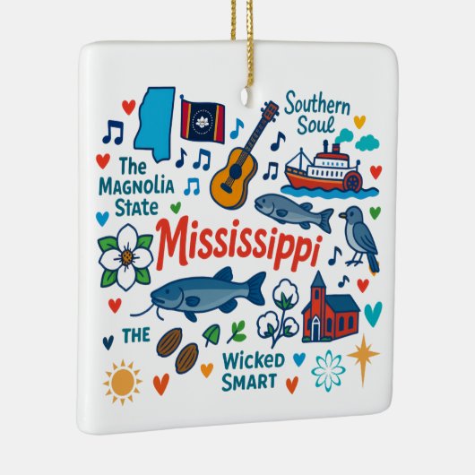 Mississippi Custom Family Trip Christmas Keramisch Ornament (Rechts)