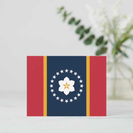 Mississippi: de vlag van de Amerikaanse staat Magn Briefkaart (Staand voorkant)