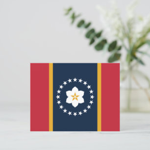 Mississippi: de vlag van de Amerikaanse staat Magn Briefkaart