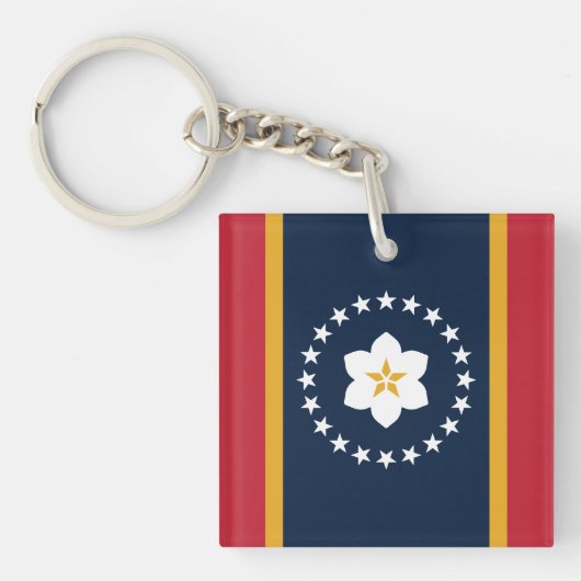 Mississippi: de vlag van de Amerikaanse staat Magn Sleutelhanger (Voorkant)