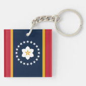Mississippi: de vlag van de Amerikaanse staat Magn Sleutelhanger (Achterkant)