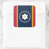 Mississippi: de vlag van de Amerikaanse staat Magn Vierkante Sticker (Tas)