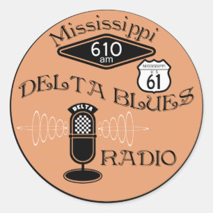 Mississippi Delta Blues Radio Ronde Sticker